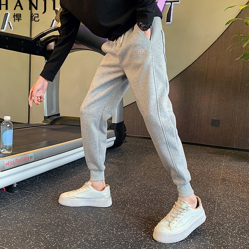 卫裤男士秋冬季2025新款爆款束脚运动九分裤潮牌百搭休闲长裤子男