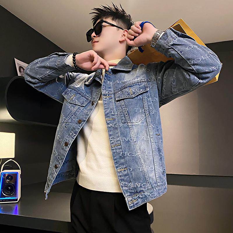 牛仔外套男款潮牌高级感2025新款翻领春秋季薄款男士夹克上衣潮流