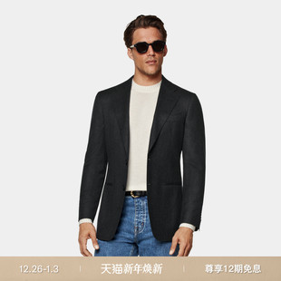 SUITSUPPLY外套深灰色S120支羊毛男士 上衣休闲 西装