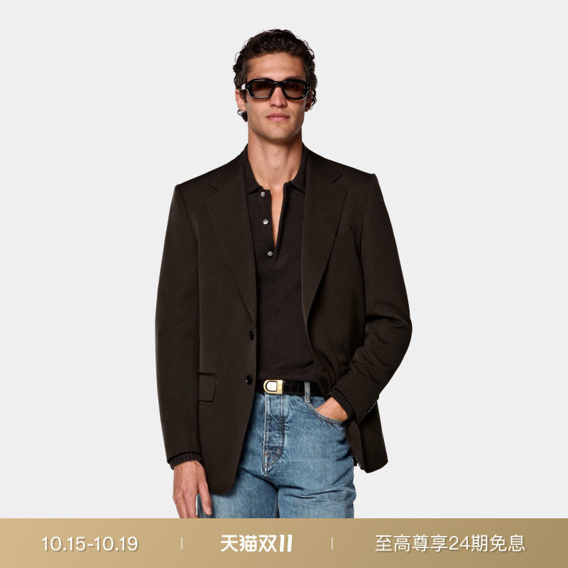 26秋季新品SUITSUPPLY深棕色4股羊毛商务休闲西装上衣