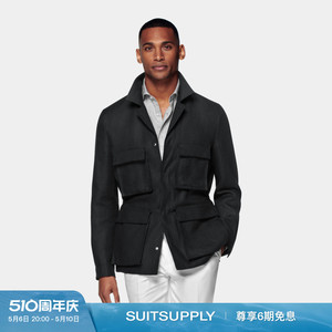 Suitsupply黑色亚麻猎装外套