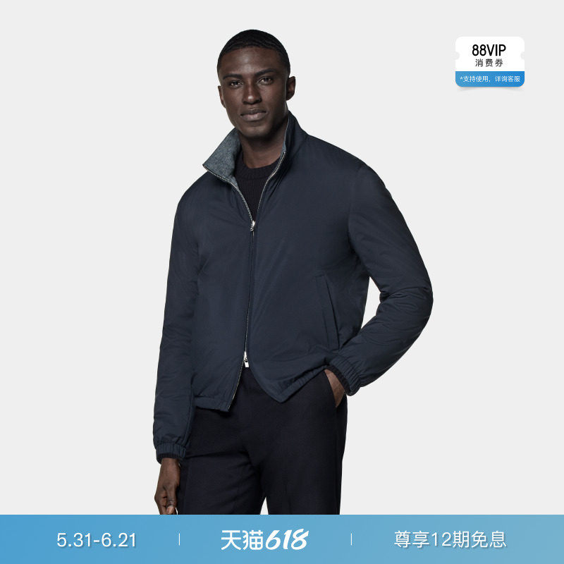 26夏季新品SUITSUPPLY藏青色双面穿飞行员夹克外套