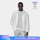 款 夏季 商务休闲 SUITSUPPLY 白色亚麻衬衫 夹克男士 外套四季 式 经典