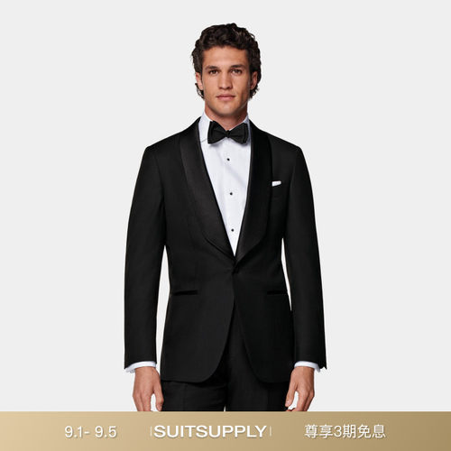 Suitsupply黑色羊毛礼服西装外套