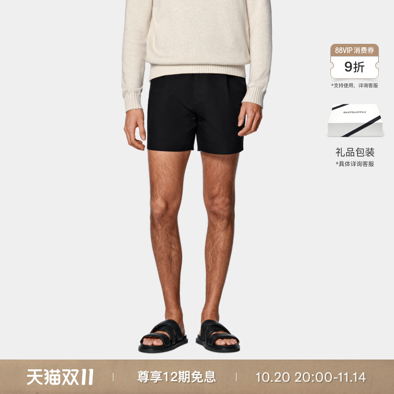 Suitsupply黑色棉男士短裤
