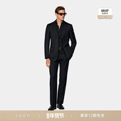 套装 SUITSUPPLY 藏青色S130支羊毛条纹商务休闲西装