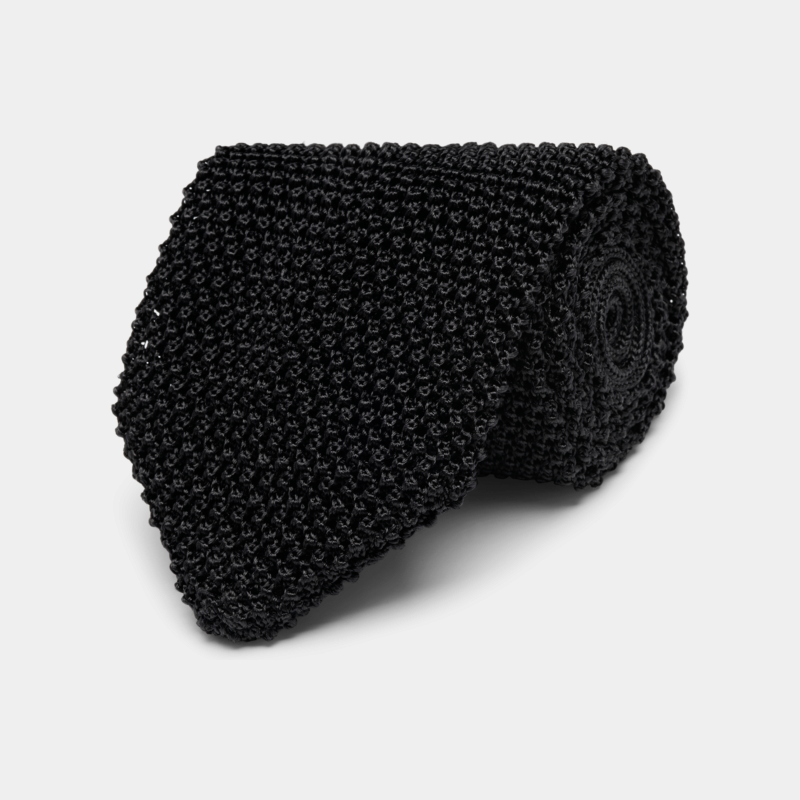 Suitsupply黑色桑蚕丝领带