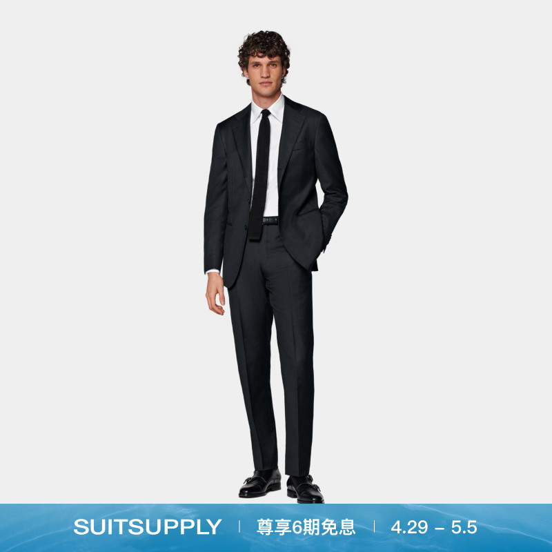 SUITSUPPLY深灰色羊毛西服修身商务男士西装套装四季经典款