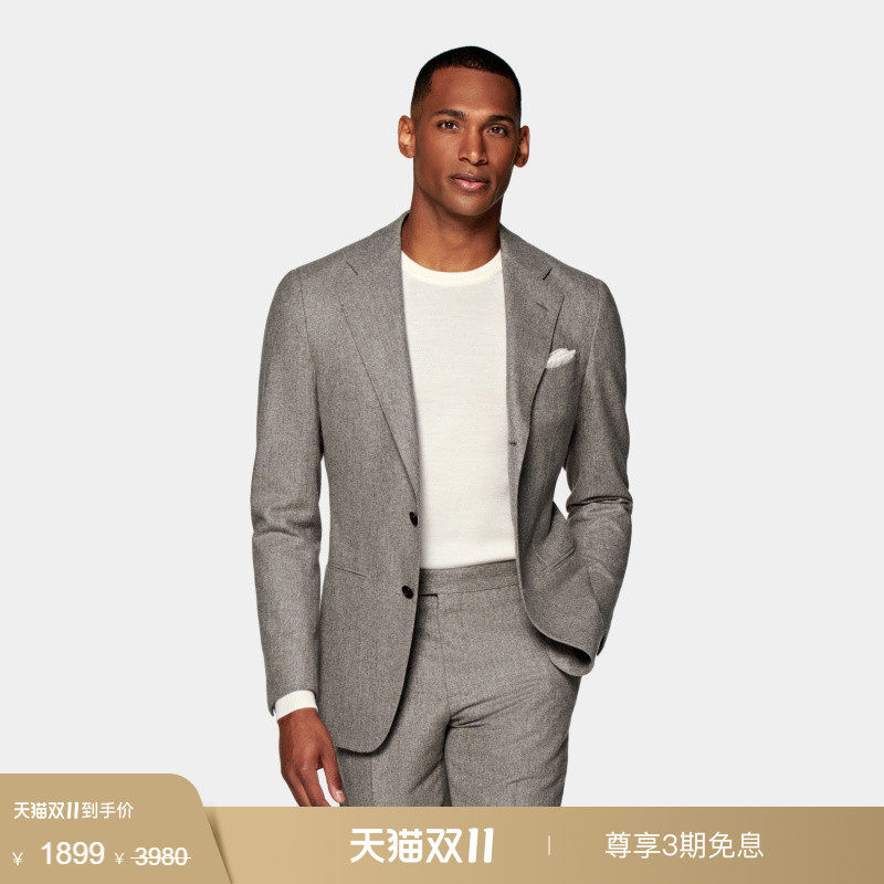 奥莱SUITSUPPLY浅棕色西服外套商务男士西装上衣