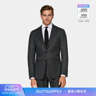 经典 上衣四季 西装 SUITSUPPLY深灰色S130支羊毛西服修身 款 商务男士