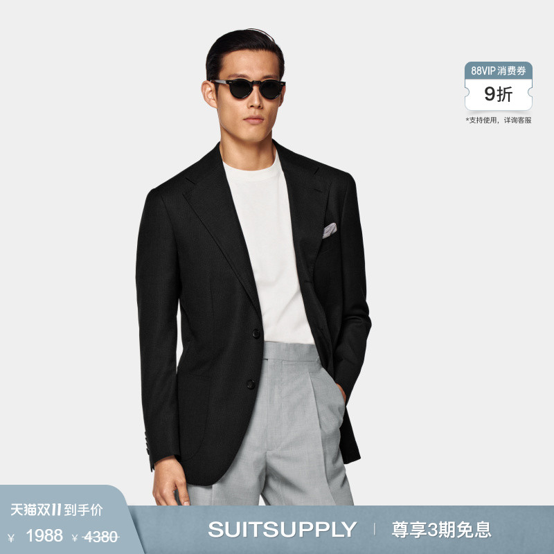 Suitsupply深灰色S130支羊毛西服