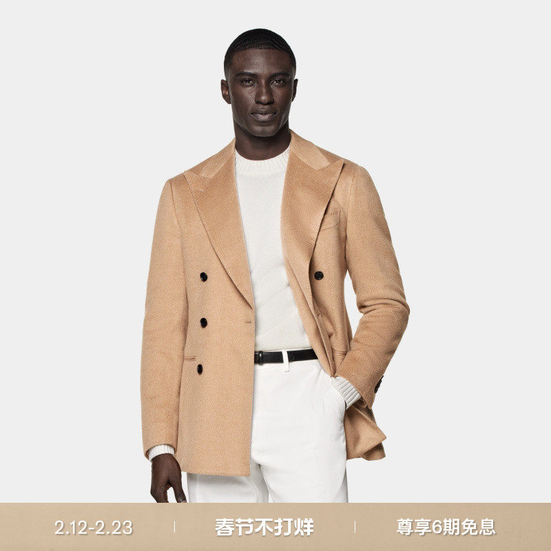 25新款SUITSUPPLY西服驼色修身骆驼绒男士西装上衣外套