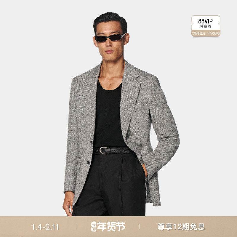 SUITSUPPLY秋季外套黑色桑蚕丝混纺男士西装上衣,男装,休闲西服,淘宝优惠券,粉丝福利购,淘宝优惠卷