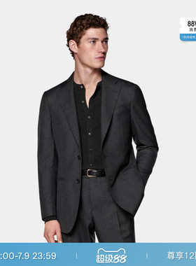 26夏季新品SUITSUPPLY深灰色热带羊毛合体身型西装上衣外套