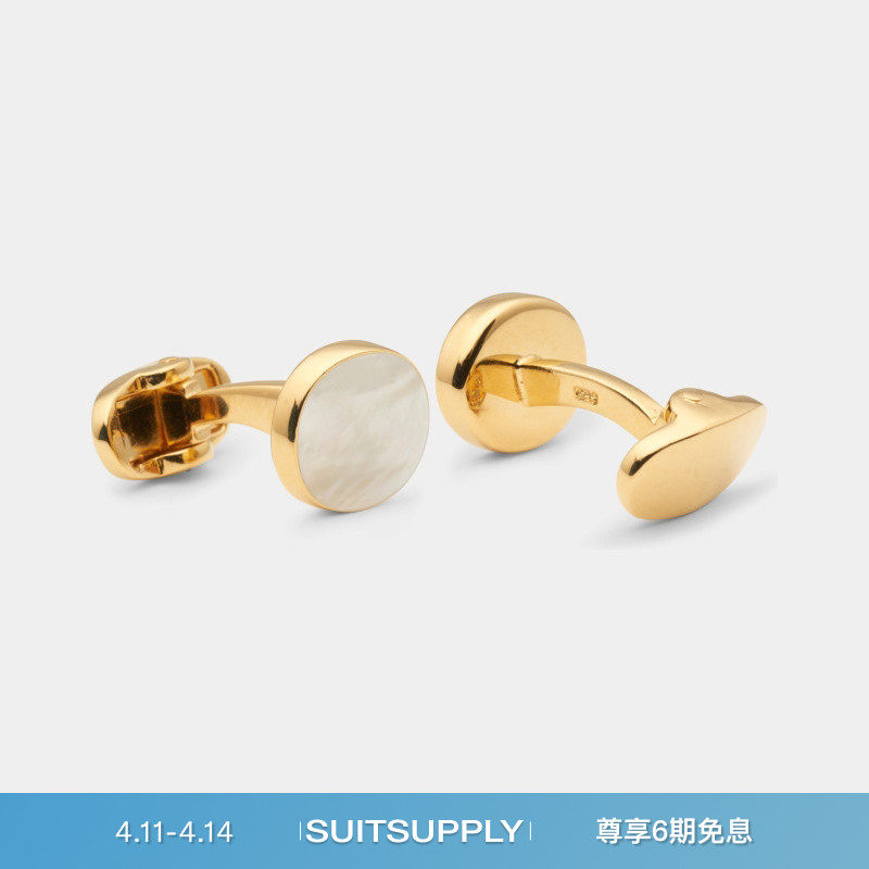SUITSUPPLY-金色圆形男士袖扣