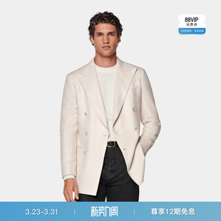 SUITSUPPLY西服外套砂砾色桑蚕丝混纺修身 上衣 男西装