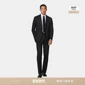 套装 SUITSUPPLY西服黑色羊毛混纺男士 西装