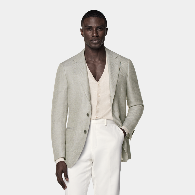 Suitsupply中绿色羊毛混纺西服