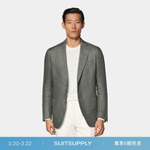 SUITSUPPLY中绿色亚麻西服外套男士 上衣 休闲西装