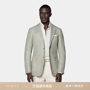 上衣商务ZB 西装 秋冬SUITSUPPLY西服外套修身 中绿色羊毛混纺男士