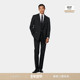 套装 SUITSUPPLY黑色羊毛男士 条纹双排扣西装
