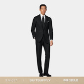 经典 套装 西装 SUITSUPPLY西服黑色S150支羊毛男士
