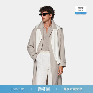 SUITSUPPLY灰褐色Traveller四股羊毛修身 风衣外套
