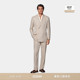 套装 SUITSUPPLY砂砾色亚麻混纺男士 双排扣西装