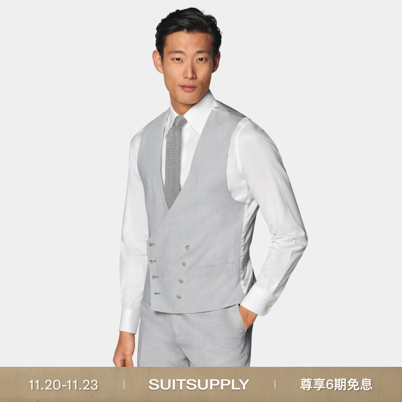 Suitsupply浅灰色西装马甲