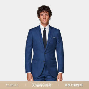 上衣经典 SUITSUPPLY中蓝色S110支羊毛外套男士 西装
