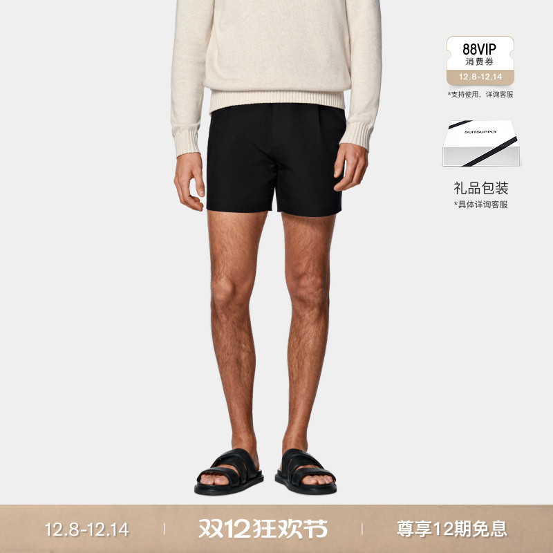 Suitsupply黑色棉男士短裤