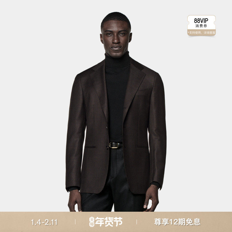 24秋冬新款SUITSUPPLY西服外套深棕色羊毛混纺修身男士西装上衣,男装,休闲西服,淘宝优惠券,粉丝福利购,淘宝优惠卷