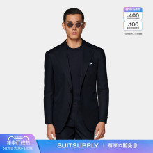 SUITSUPPLY藏青色棉西服宽松慵懒商务男士 夏季 上衣 西装