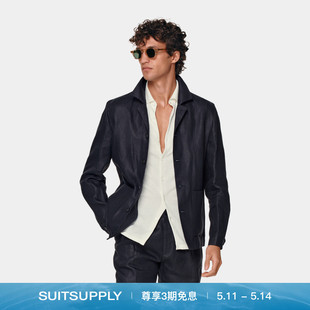 夹克男士 经典 款 休闲商务外套 式 四季 SUITSUPPLY藏青色亚麻衬衫