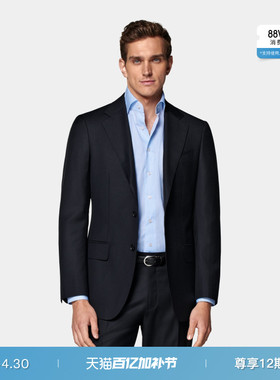 SUITSUPPLY藏青色S110支羊毛西服外套男士西装上衣
