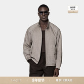 SUITSUPPLY深棕色亚麻人字纹插肩袖 26春季 新品 飞行员夹克