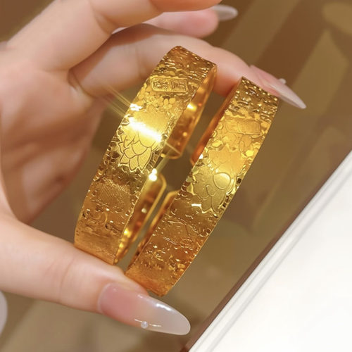 吉言碎冰冰莲花开口手镯送礼