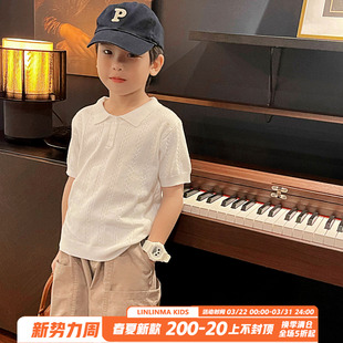 霖霖妈童装2026夏季新男童POLO衫短袖T恤儿童上衣中大童针织半袖