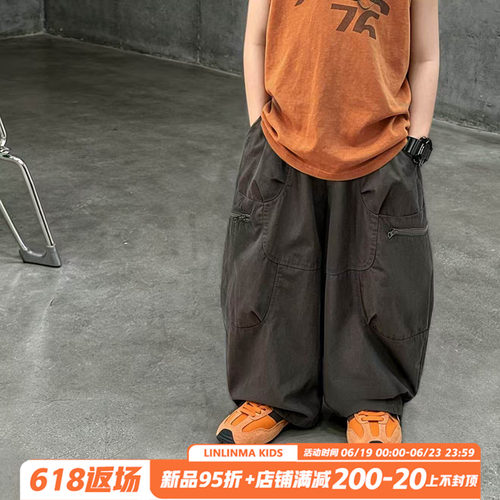 霖霖妈男童夏季工装裤中大童裤子