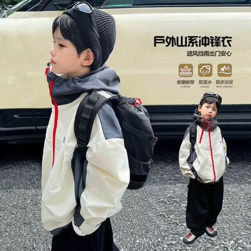 霖霖妈童装男童冲锋衣秋冬款外套