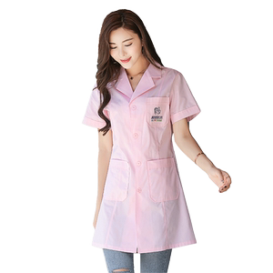 韩版修身白大褂长袖女医生服短袖催乳师月嫂美容师皮肤管理工作服