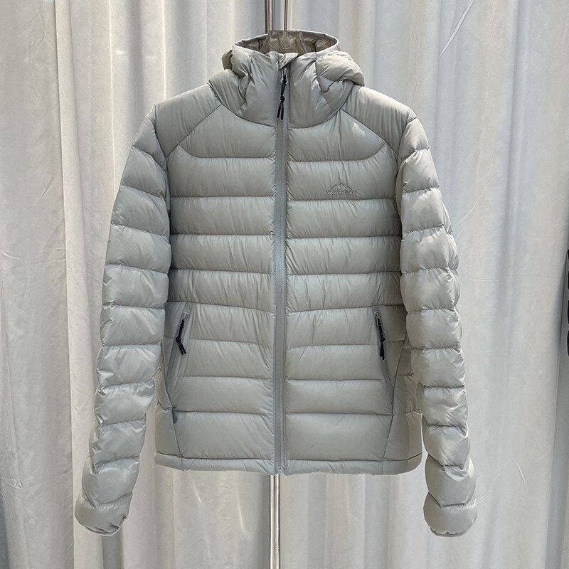 90白鸭绒排骨羽绒服女短款轻薄2025冬季新款连帽情侣小个子外套男