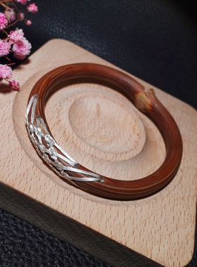 足银风藤手工编织药藤镯雕刻镯子