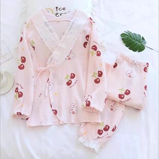 宝妈月子服四季款纱布家居服产妇哺乳衣服棉纱透气四季月子服