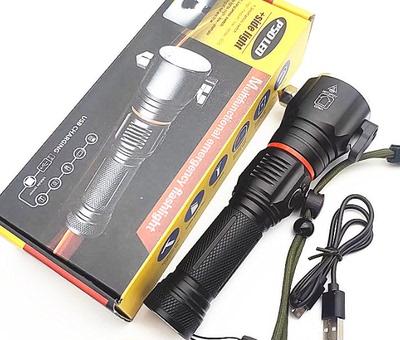 户外照明带破窗锤割绳器尾部带磁铁Type-C侧灯18650P 50手电筒