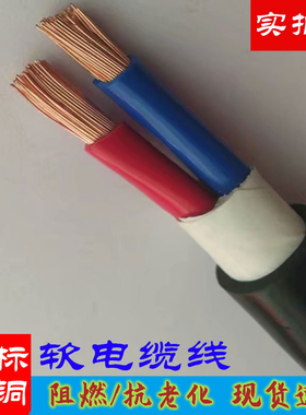 国标纯铜电缆ZRVVR 2 3 4 5芯10 16 25平方铜芯软电缆家用入户线