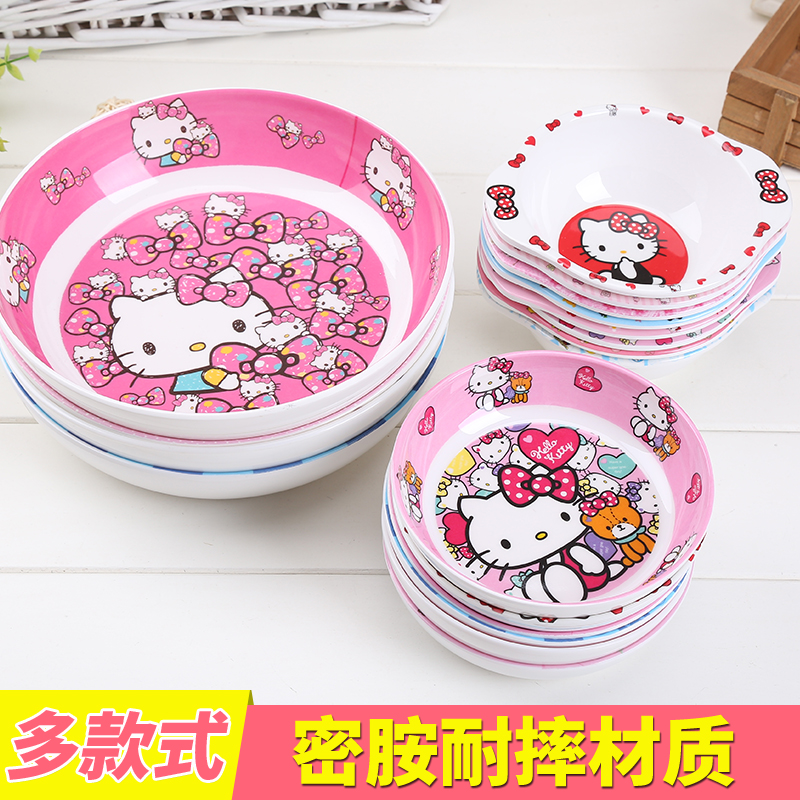 小吃碟卡通风kt猫防摔密胺餐具