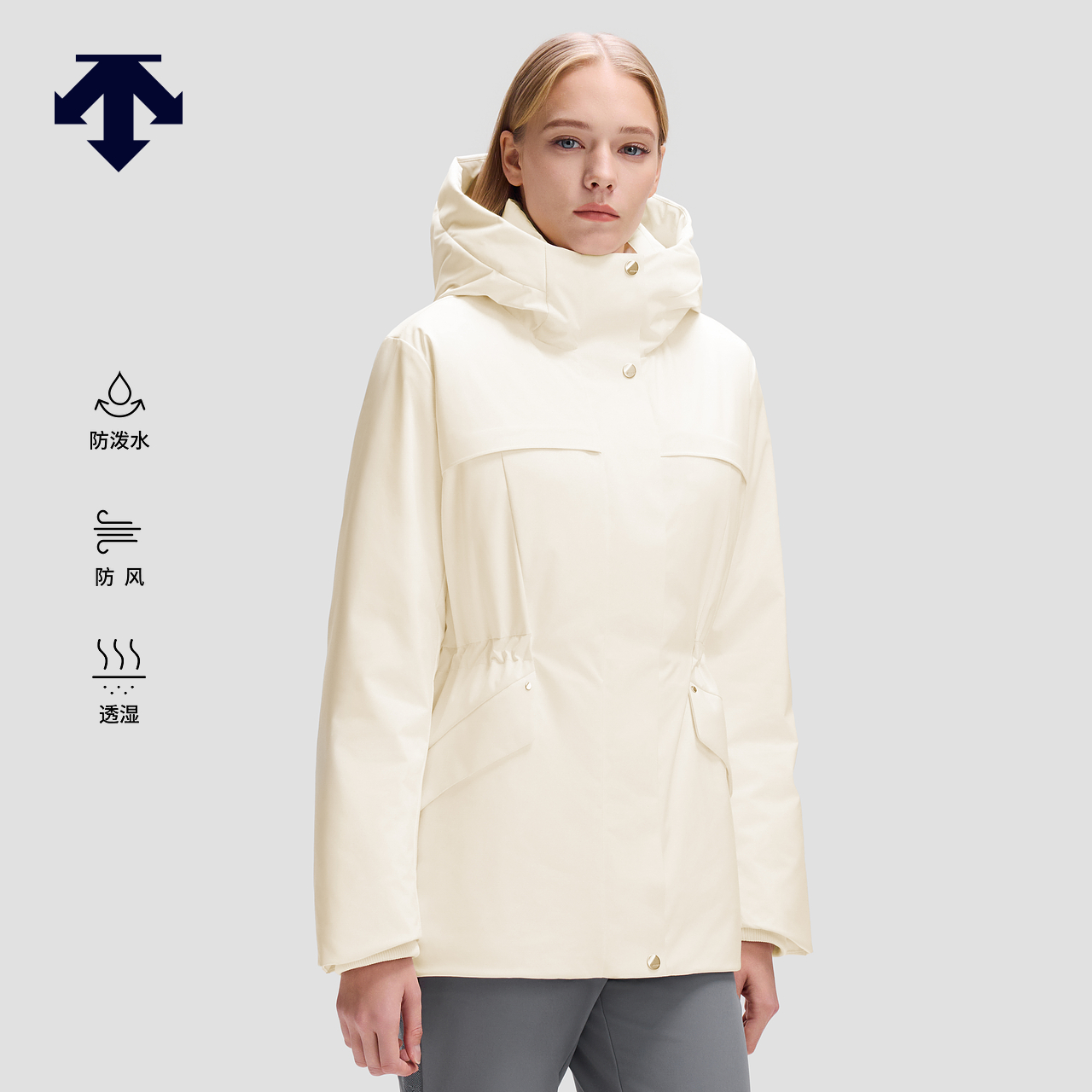 DESCENTE迪桑特SKI STYLE女士防泼水防风透湿鹅绒派克羽绒服