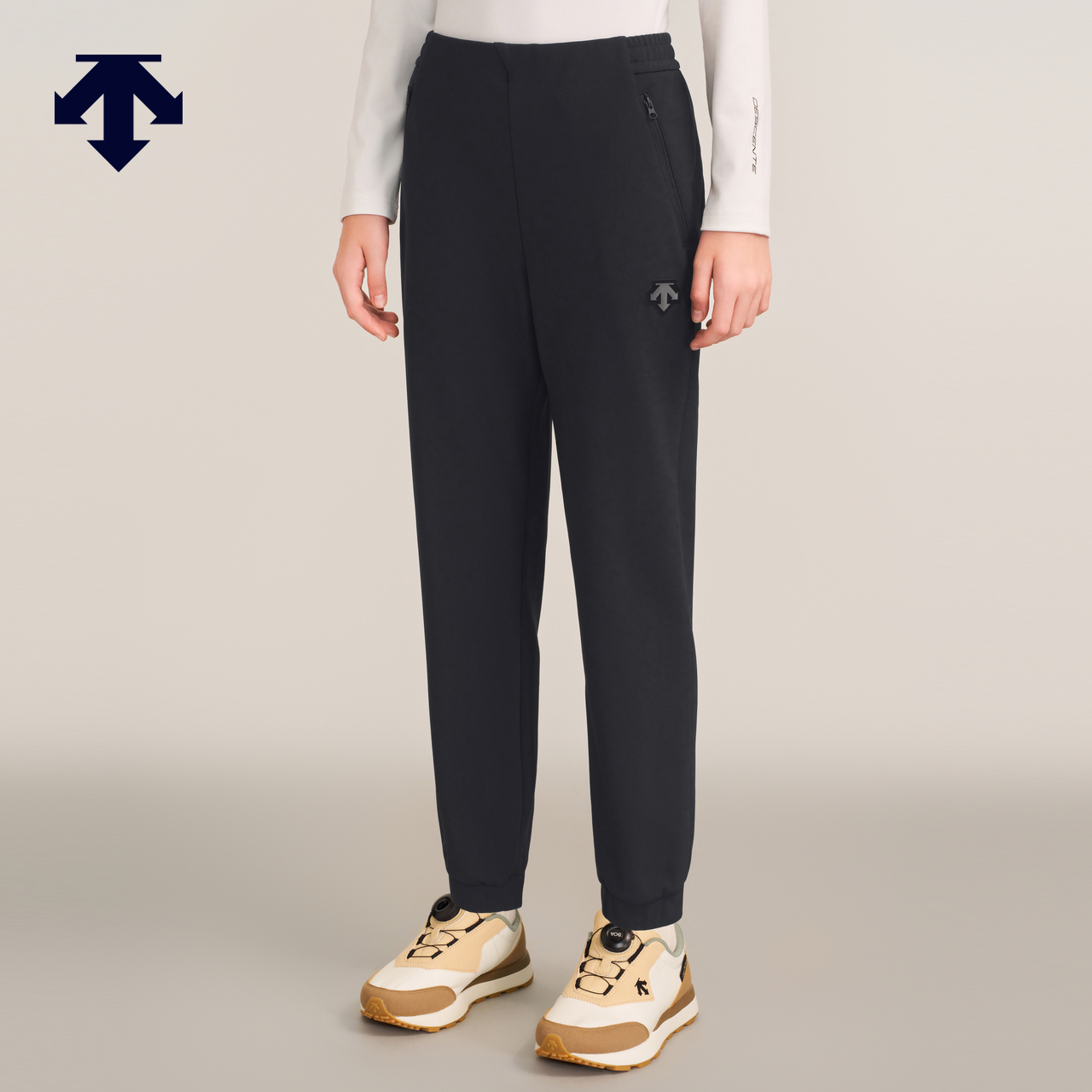 DESCENTE迪桑特 儿童SKI STYLE系列男女童同款针织运动长裤冬季