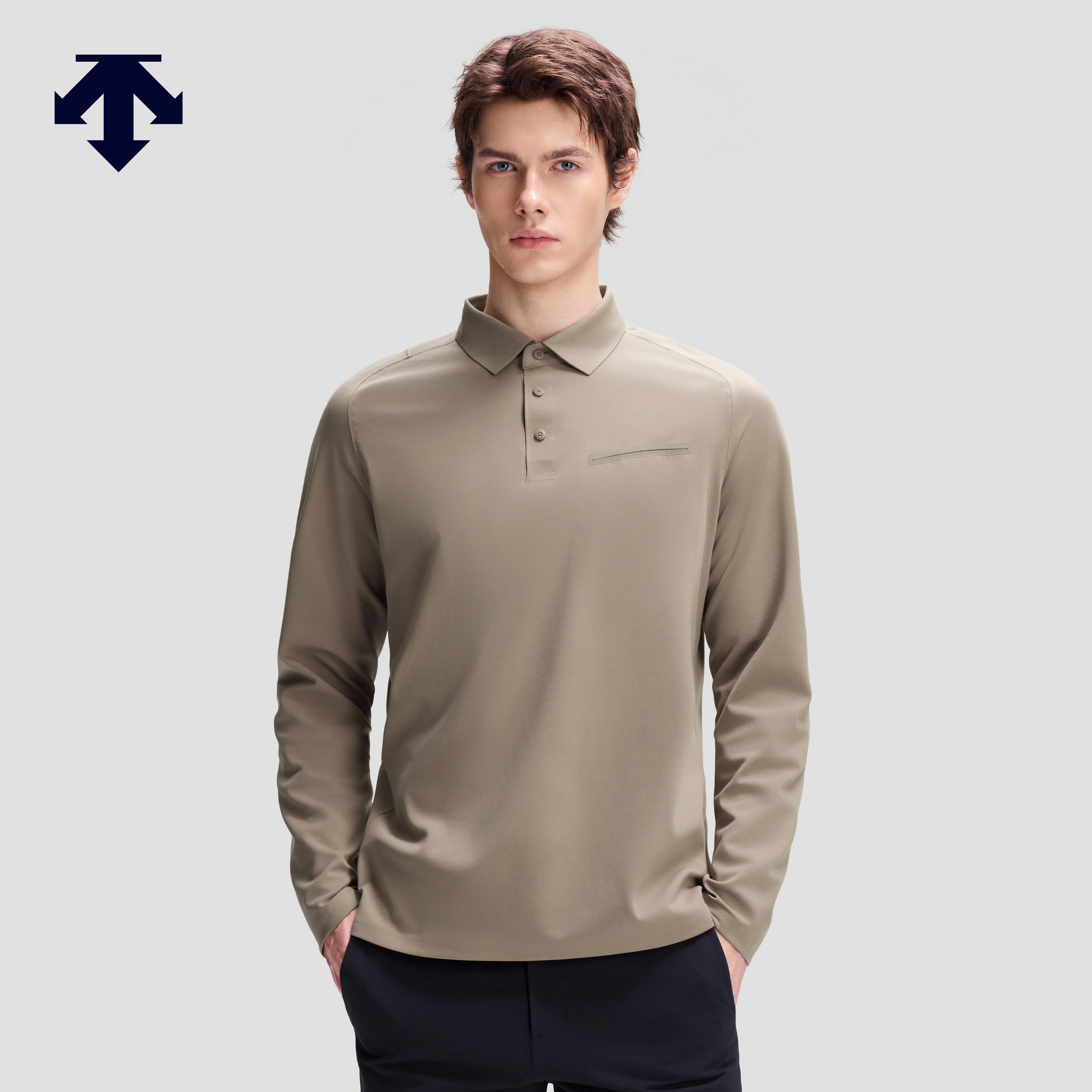 DESCENTE迪桑特DUALIS系列都市通勤男士长袖亲肤透气POLO衫,运动服/休闲服装,运动POLO衫,淘宝优惠券,粉丝福利购,淘宝优惠卷